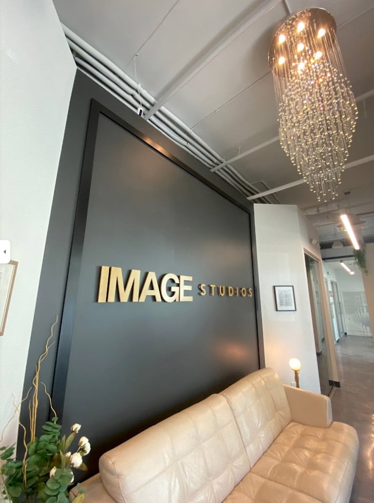 Image Studios entrance with their logo on the wall